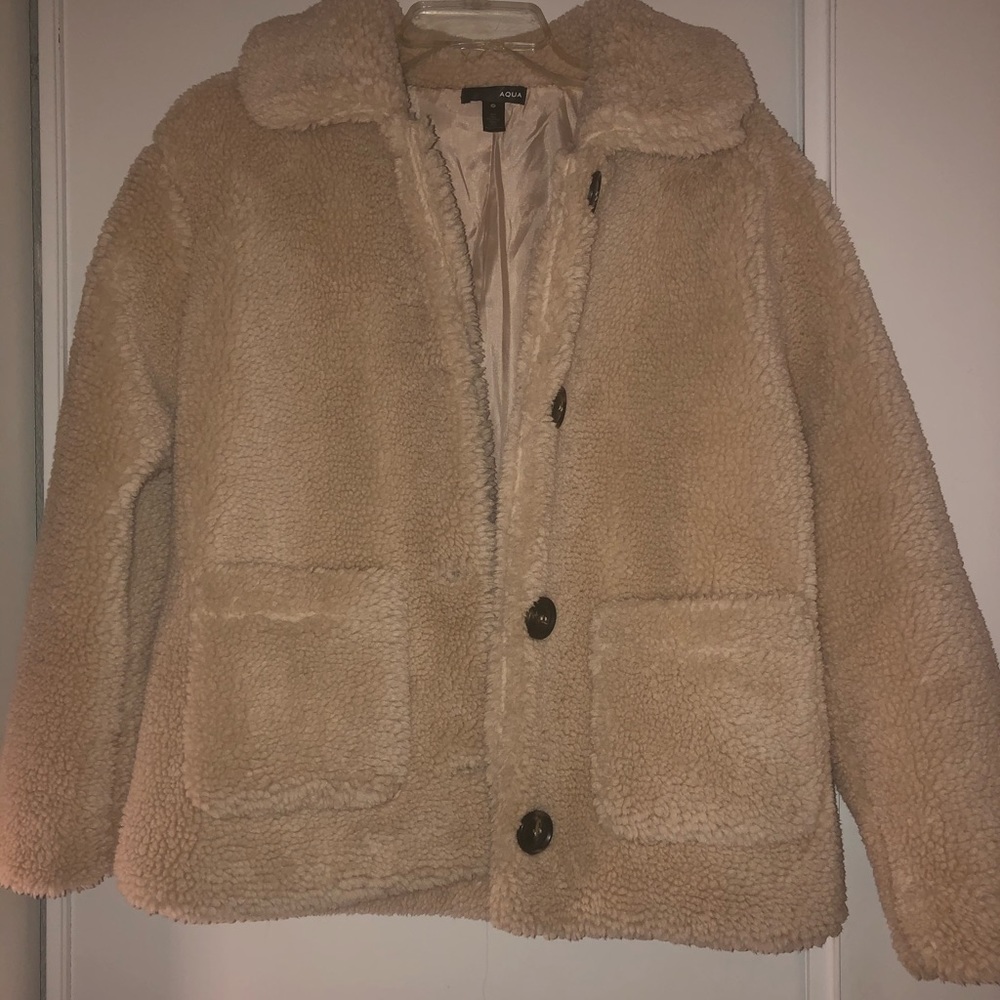 Aqua teddy bear coat